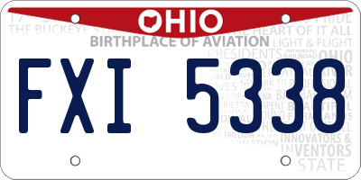 OH license plate FXI5338