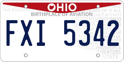 OH license plate FXI5342