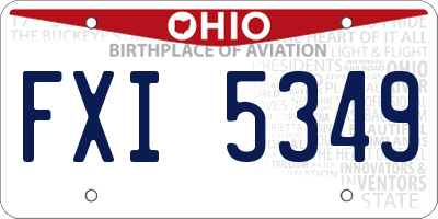 OH license plate FXI5349