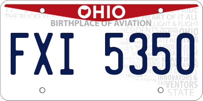 OH license plate FXI5350