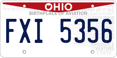 OH license plate FXI5356