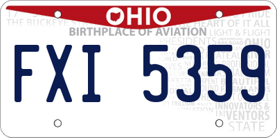 OH license plate FXI5359
