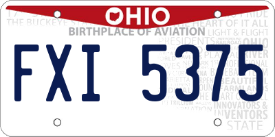 OH license plate FXI5375