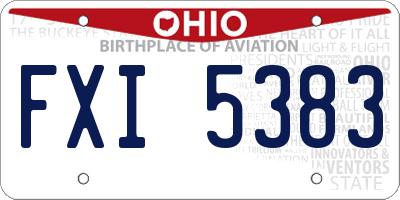 OH license plate FXI5383