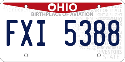 OH license plate FXI5388