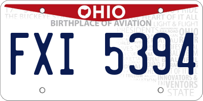 OH license plate FXI5394