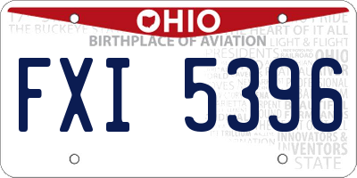 OH license plate FXI5396