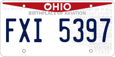 OH license plate FXI5397