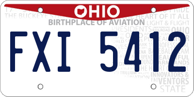 OH license plate FXI5412
