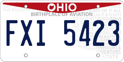 OH license plate FXI5423