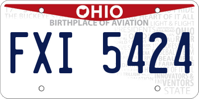 OH license plate FXI5424