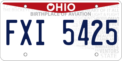 OH license plate FXI5425