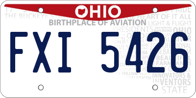 OH license plate FXI5426