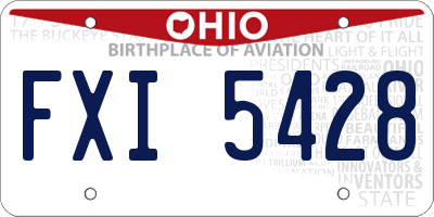 OH license plate FXI5428