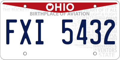 OH license plate FXI5432