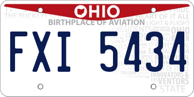 OH license plate FXI5434