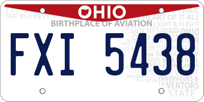 OH license plate FXI5438