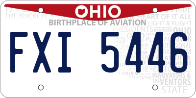 OH license plate FXI5446