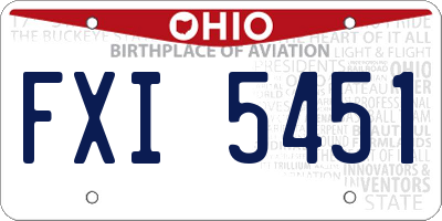 OH license plate FXI5451