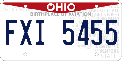 OH license plate FXI5455
