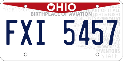 OH license plate FXI5457