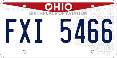 OH license plate FXI5466