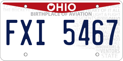 OH license plate FXI5467