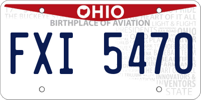 OH license plate FXI5470