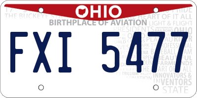 OH license plate FXI5477