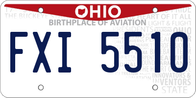 OH license plate FXI5510