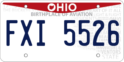 OH license plate FXI5526