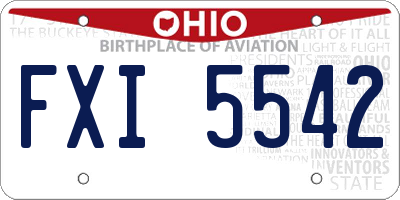 OH license plate FXI5542