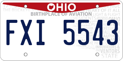 OH license plate FXI5543