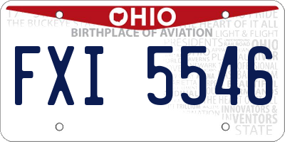 OH license plate FXI5546