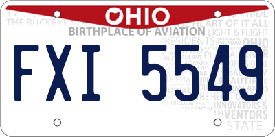 OH license plate FXI5549