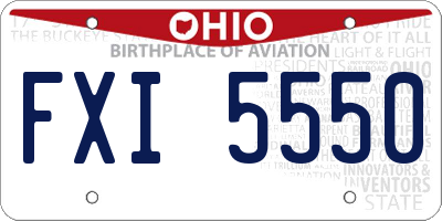 OH license plate FXI5550