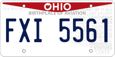 OH license plate FXI5561