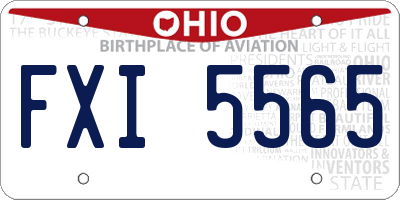 OH license plate FXI5565