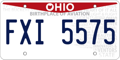 OH license plate FXI5575