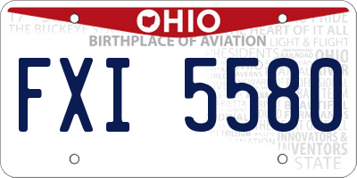 OH license plate FXI5580