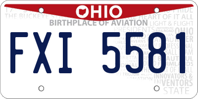 OH license plate FXI5581
