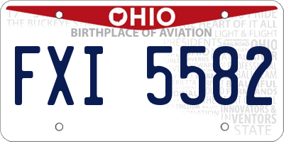 OH license plate FXI5582