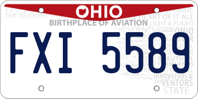 OH license plate FXI5589