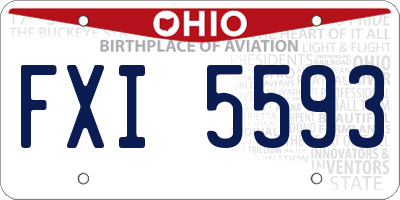 OH license plate FXI5593