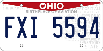 OH license plate FXI5594