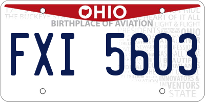 OH license plate FXI5603