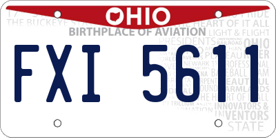 OH license plate FXI5611
