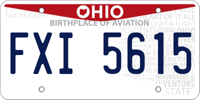 OH license plate FXI5615