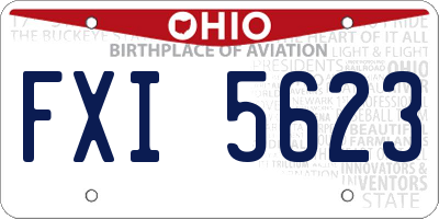 OH license plate FXI5623