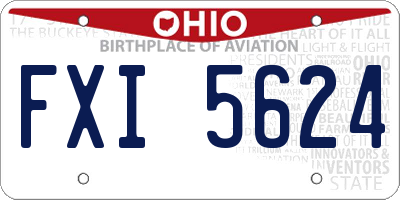 OH license plate FXI5624